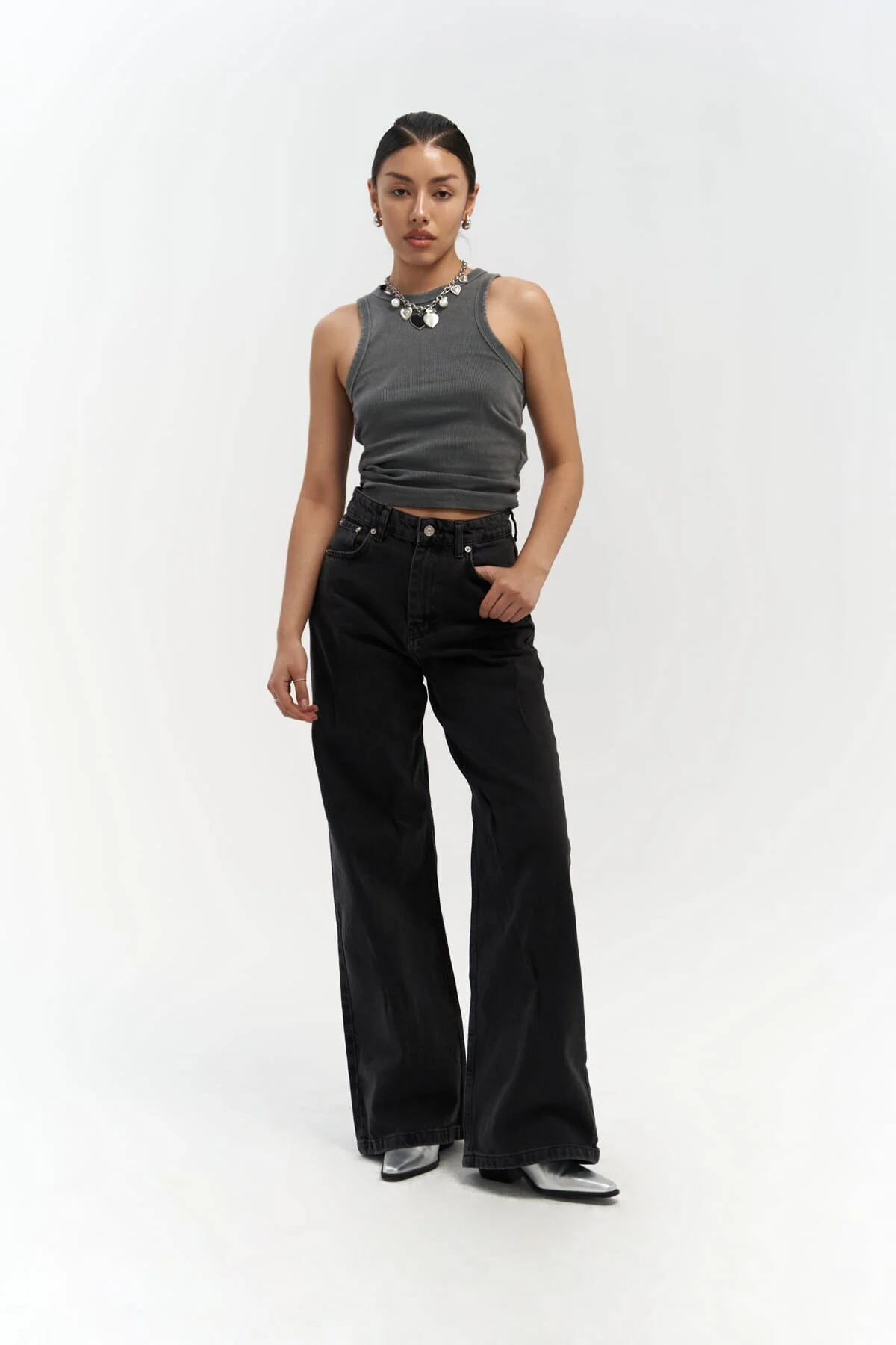 Bild von MAİ COLLECTİON Drew Schwarze Jeanshose für Damen - S