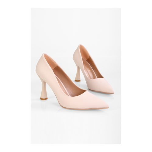 Bild von Shoeberry Pumps Beige mit Pfennigabsatz