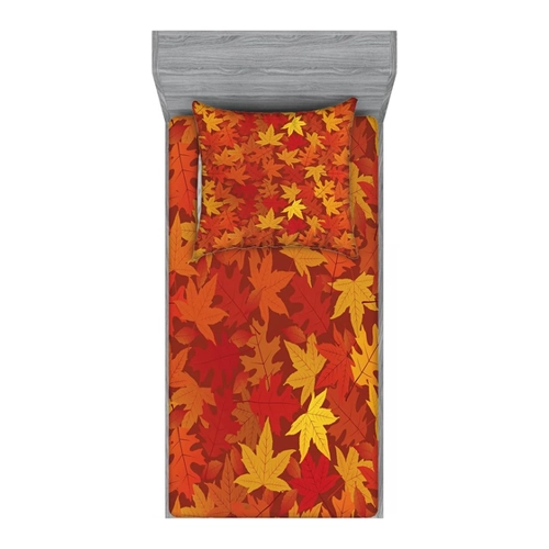 Bild von Abakuhaus Bettwäsche bedrucktes 3-teiliges Bettwäscheset, Microfaser, Orange Nature Designs
