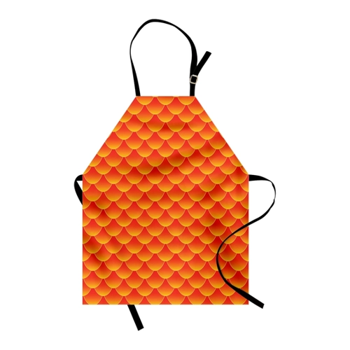 Bild von ABAKUHAUS Orange Schürze mit Abstrakten Fischschuppen