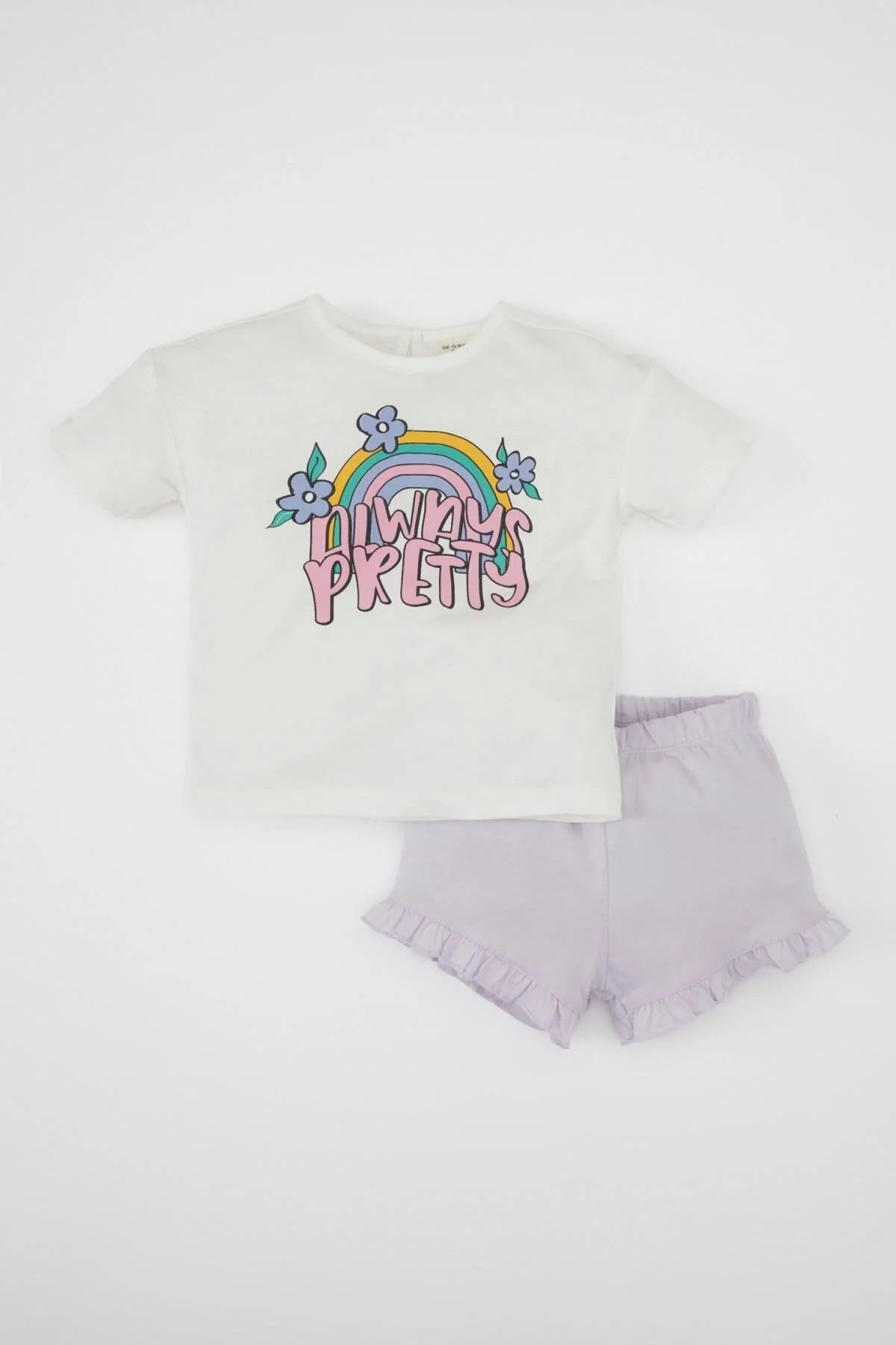 Bild von DeFacto 2-teiliges Set Für Babys, Mädchen, Rundhalsausschnitt, Bedrucktes Kurzarm-t-shirt Mit Shorts C0036a524sm für Damen - 6–9 Monate