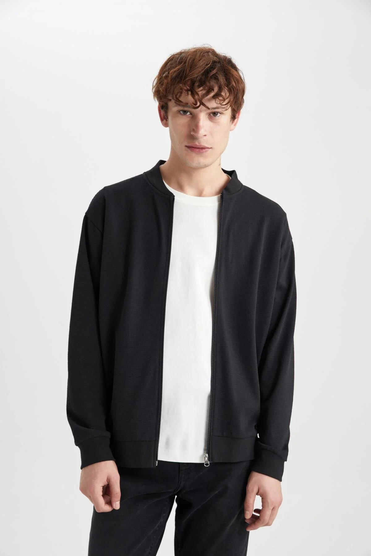 Bild von DeFacto Regular Fit Bomber-cardigan Mit College-kragen Z2914az23au für Herren - M