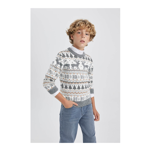 Bild von DeFacto Jungen-Mini-Sweatshirt mit Neujahrsmotiv – Rundhalsausschnitt für Herren