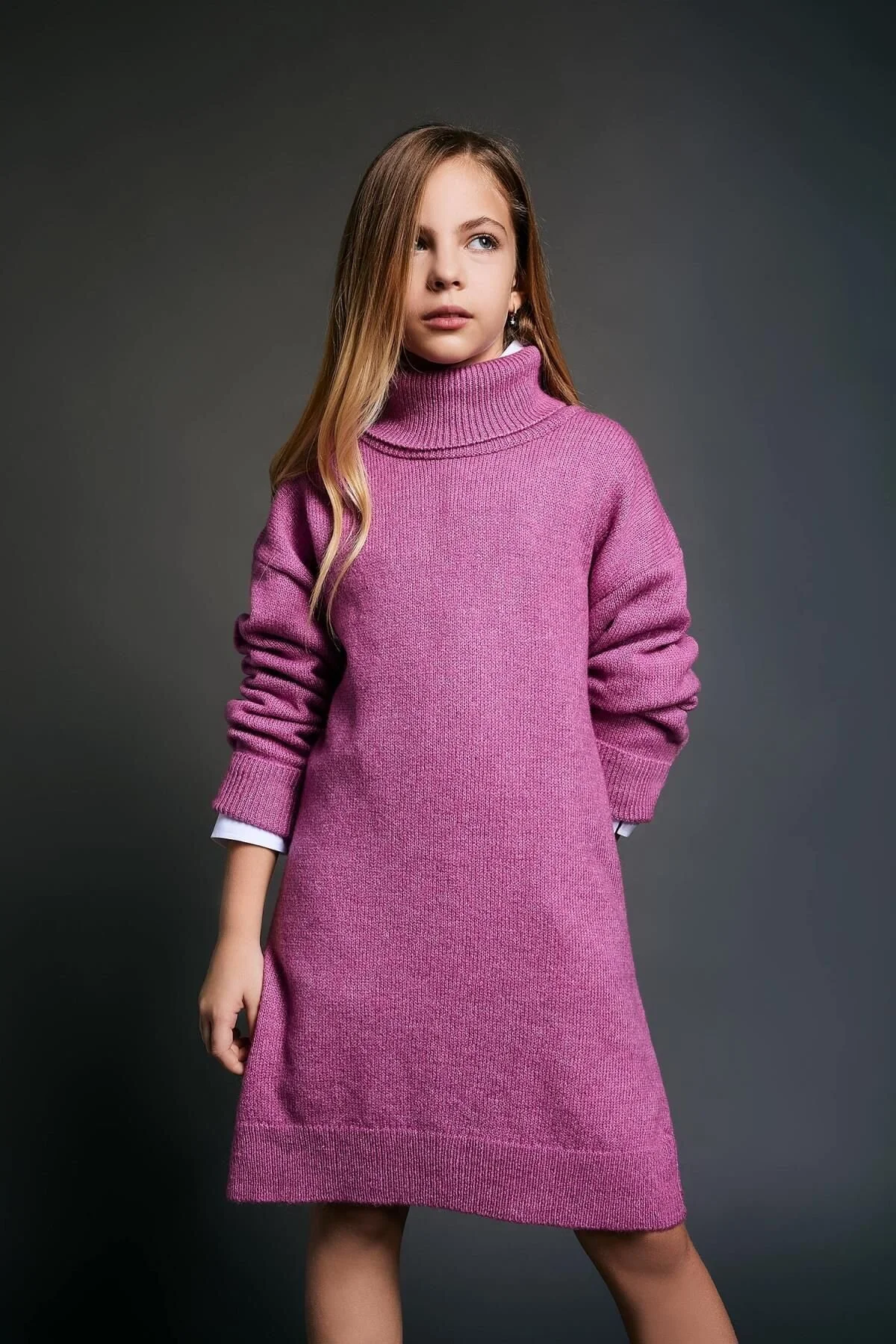 Bild von DeFacto Rollkragen Langarm Strickkleid Für Mädchen B0247a823wn für Damen - 5–6 Jahre