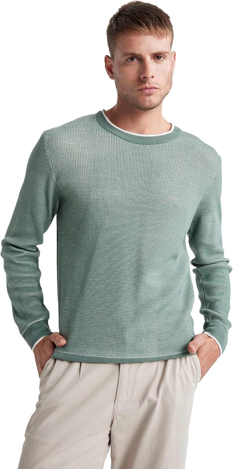 Bild von DeFacto Standard Fit Regular Cut Strickpullover Mit Rundhalsausschnitt B0923ax23wn für Herren - M
