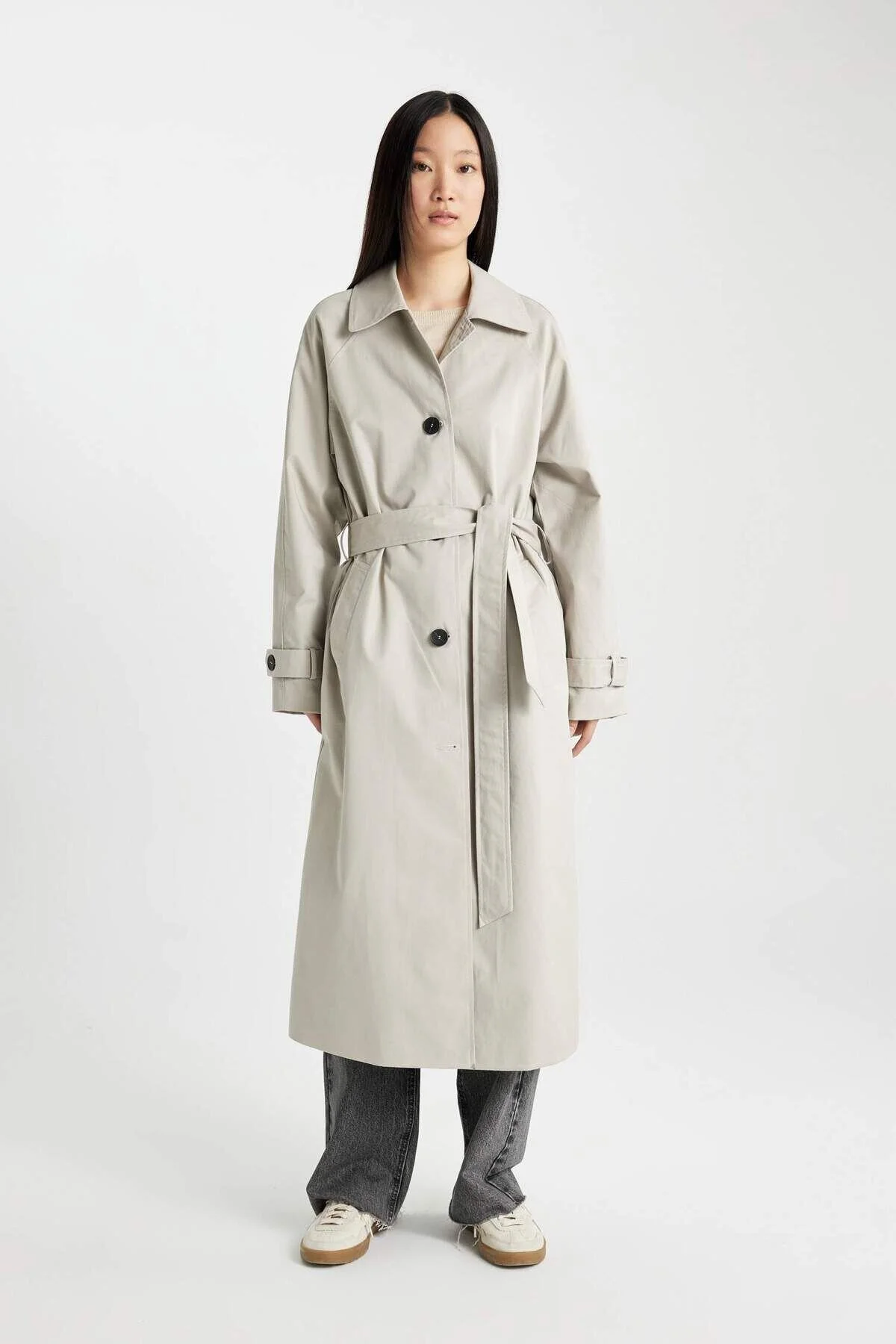 Bild von DeFacto Dfc – Regular Fit Trenchcoat Mit Langen Gürteln für Damen - XS
