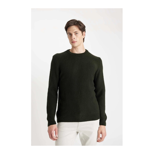 Bild von DeFacto Jacquard-Strickpullover für Herren in Grün – 2XL
