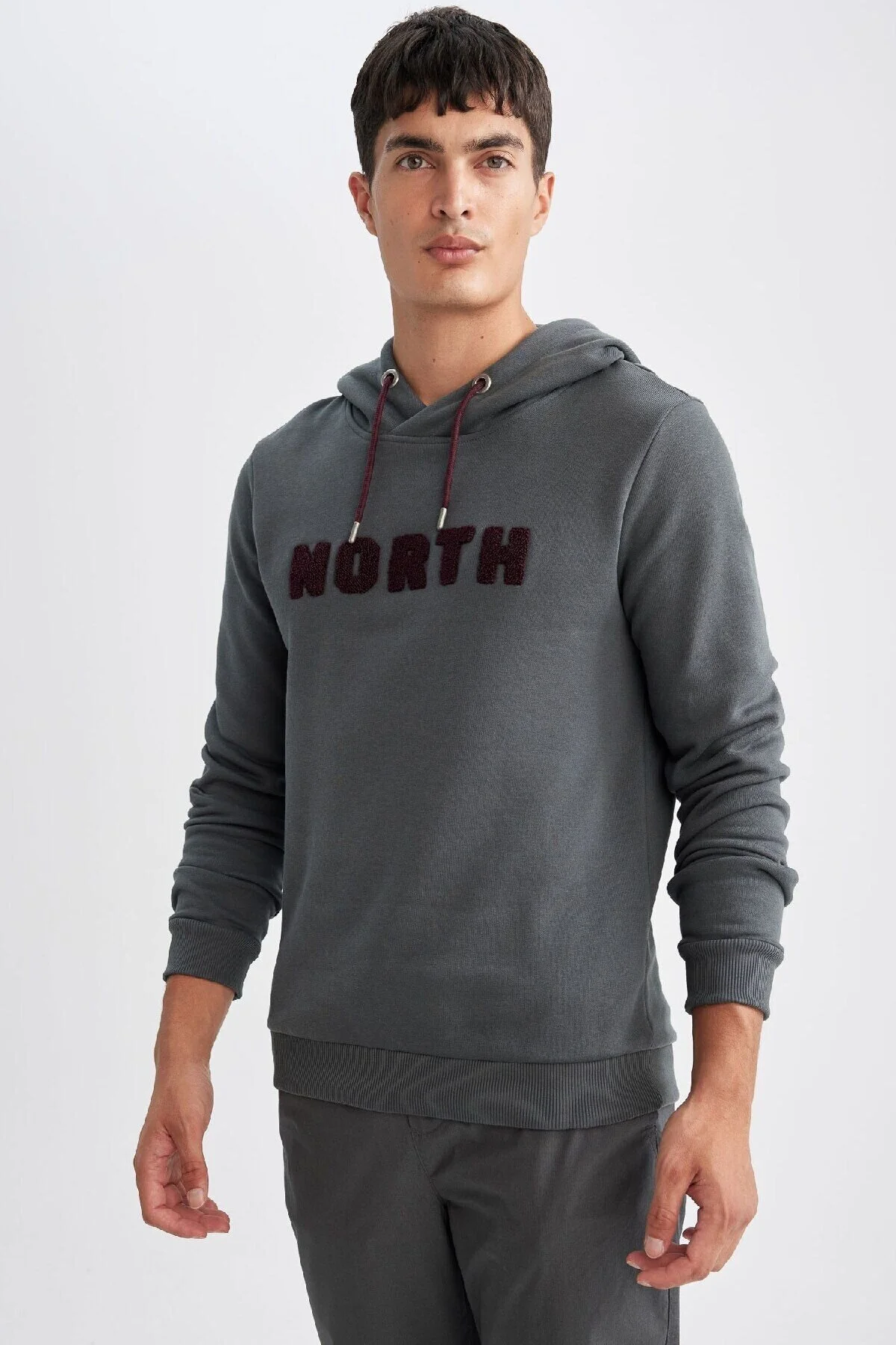 Bild von DeFacto Bedrucktes, Dickes Sweatshirt Mit Normaler Passform Und Kapuze für Herren - L