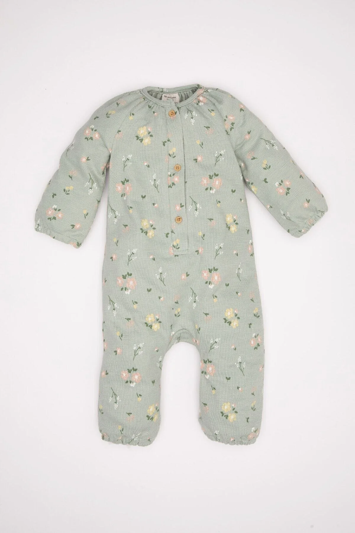 Bild von DeFacto Baby-overall Für Neugeborene, Grün, Geknöpft, Mit Blumenmuster, Langärmlig, D4110a524wn für Damen - 12–18 Monate
