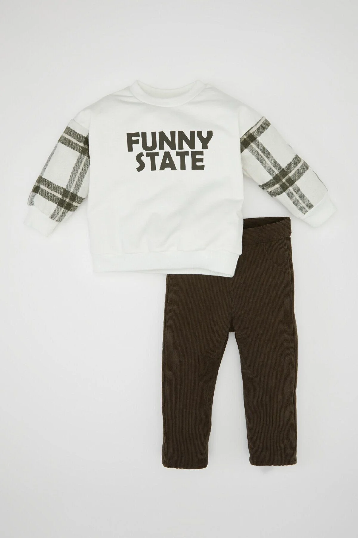 Bild von DeFacto Bedrucktes Sweatshirt Und Elastische Hose Für Babys – Rundhalsausschnitt D3362a524wn für Herren - 12–18 Monate