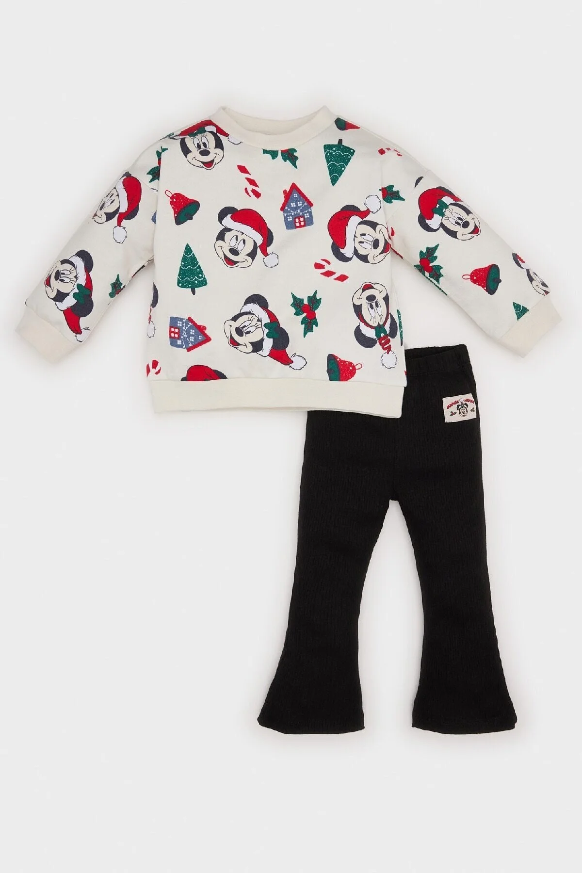 Bild von DeFacto Disney Mickey & Minnie Baby-mädchen-sweatshirt-set – Rundhalsausschnitt, Ausgestelltes Bein D6239a524wn für Damen - 4–5 Jahre