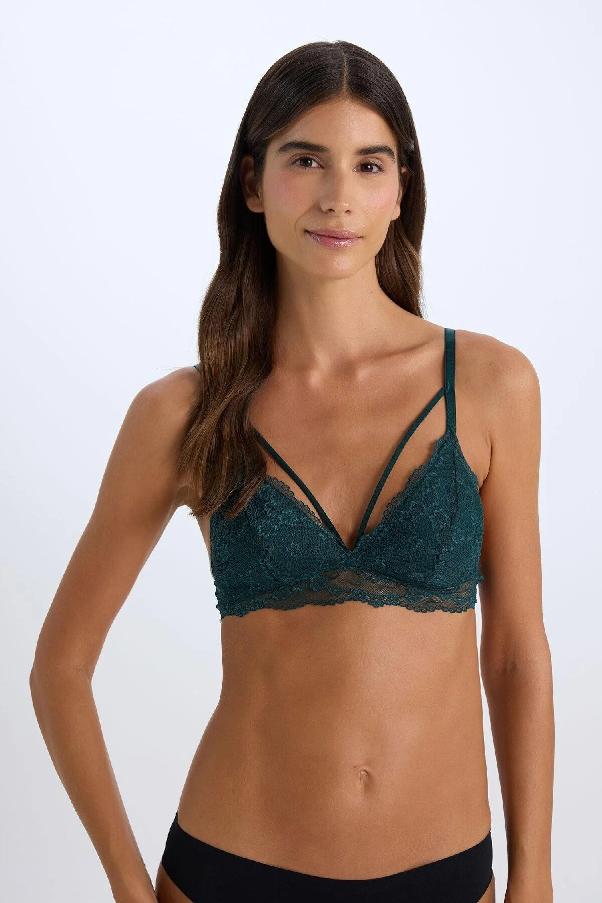 Bild von DeFacto Fall In Love Weihnachten Thematische Gepolsterte Spitze Bralet R6569az24au für Damen - 2XL