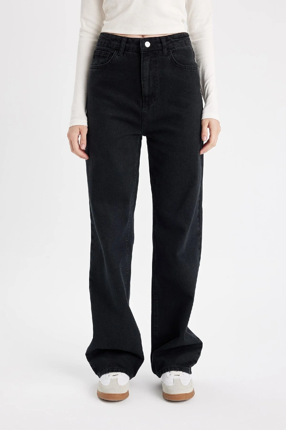 Bild von DeFacto Jeanshose Mit Hoher Taille Und Weitem Bein Im 90er-stil D4315ax24au für Damen - 32