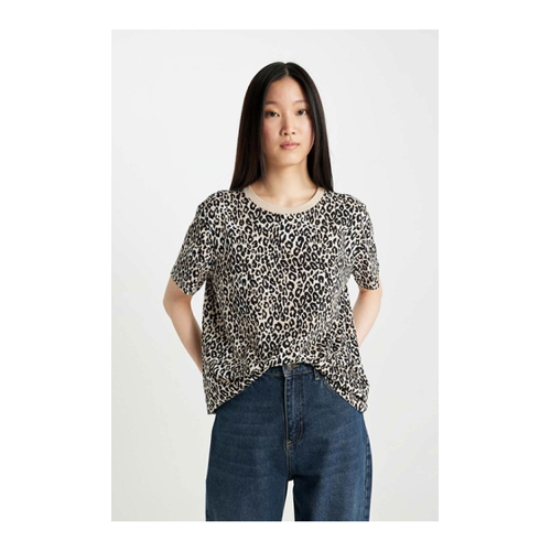 Bild von DeFacto Bedrucktes T-Shirt mit Rundhalsausschnitt für Damen