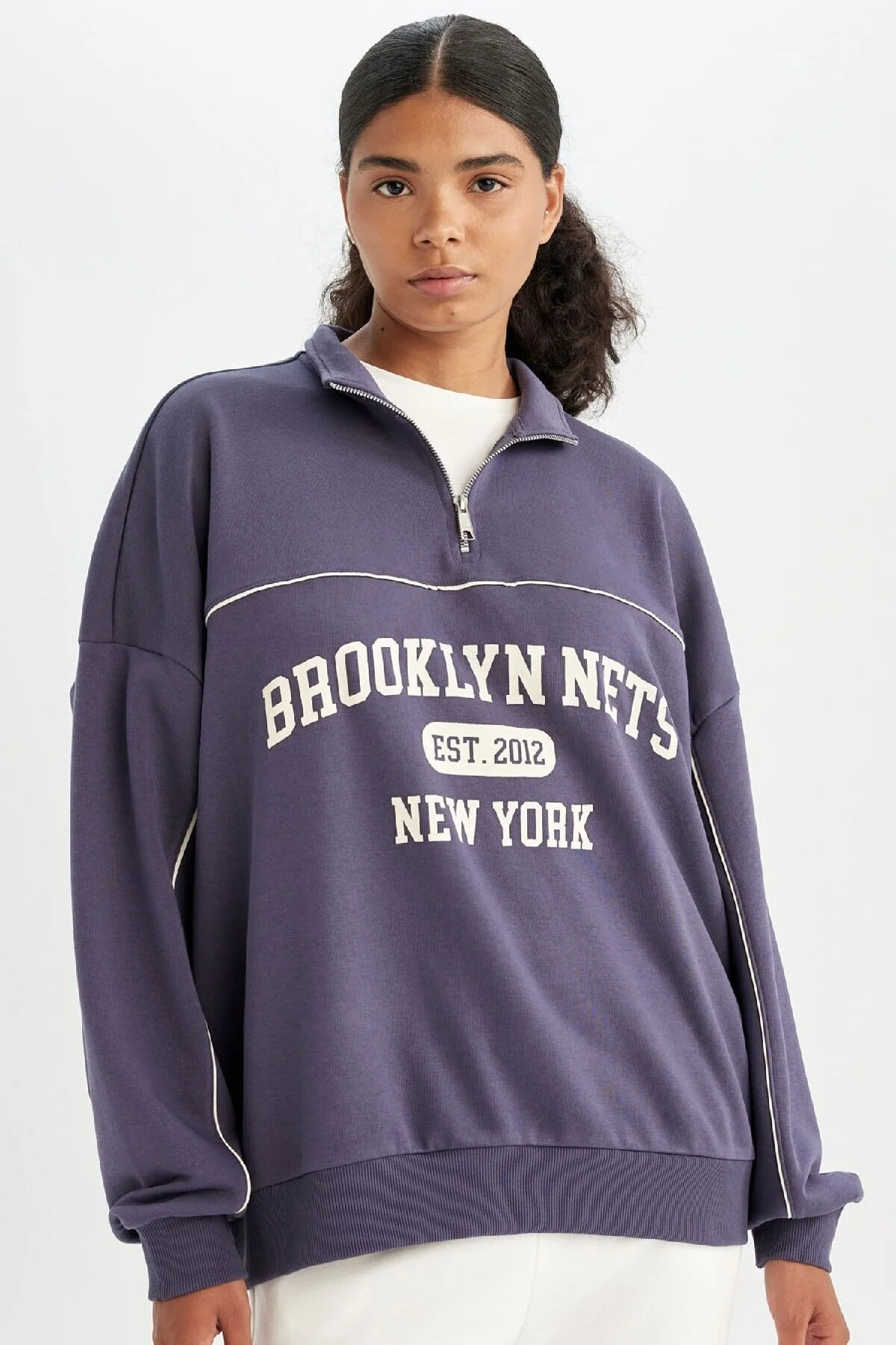 Bild von DeFacto Sweatshirt Lila Oversized für Damen - S