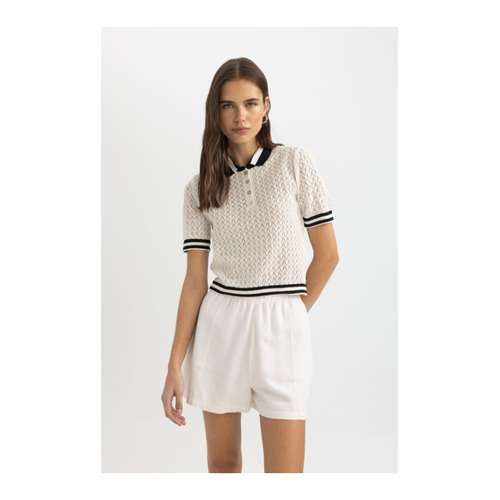 Bild von DeFacto Strick-T-Shirt mit Polokragen für Damen
