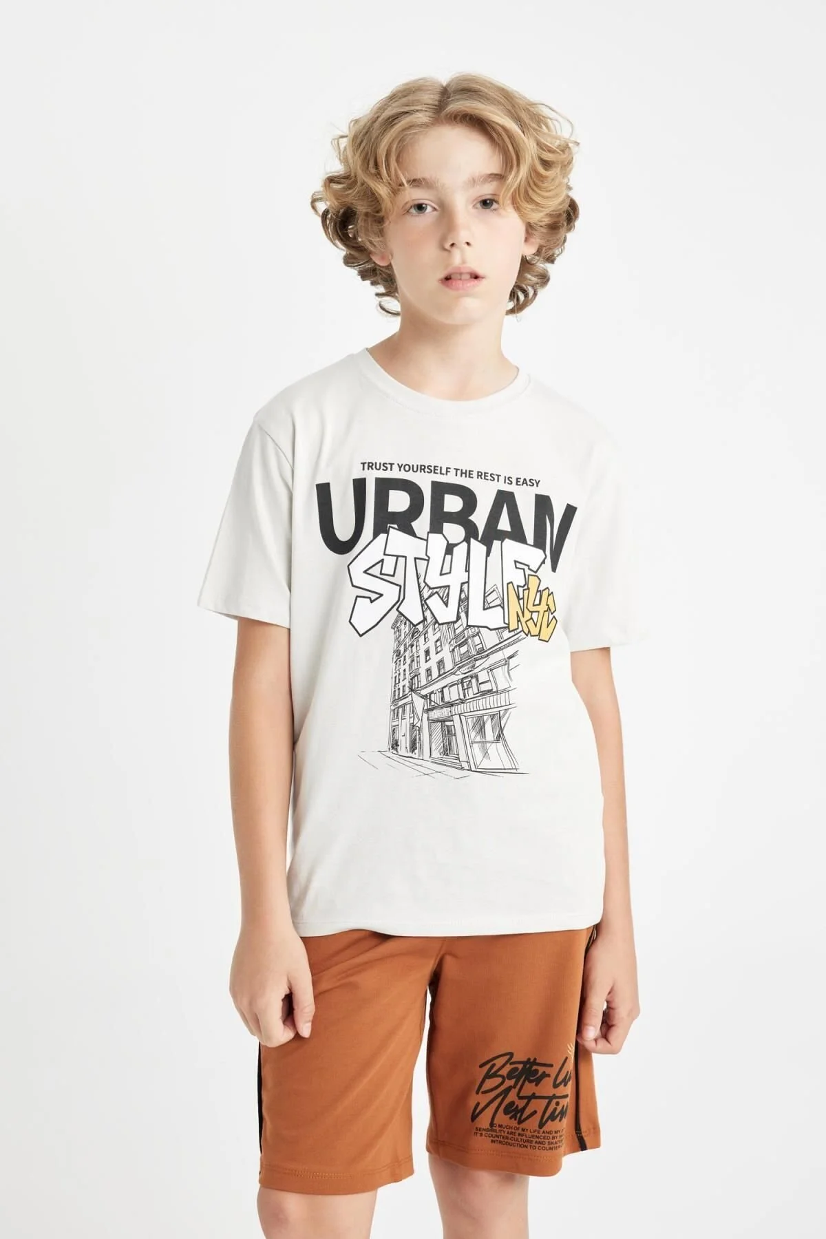 Bild von DeFacto Bedrucktes T-shirt Mit Rundhalsausschnitt Für Jungen – Kurzärmlig für Herren - 13–14 Jahre