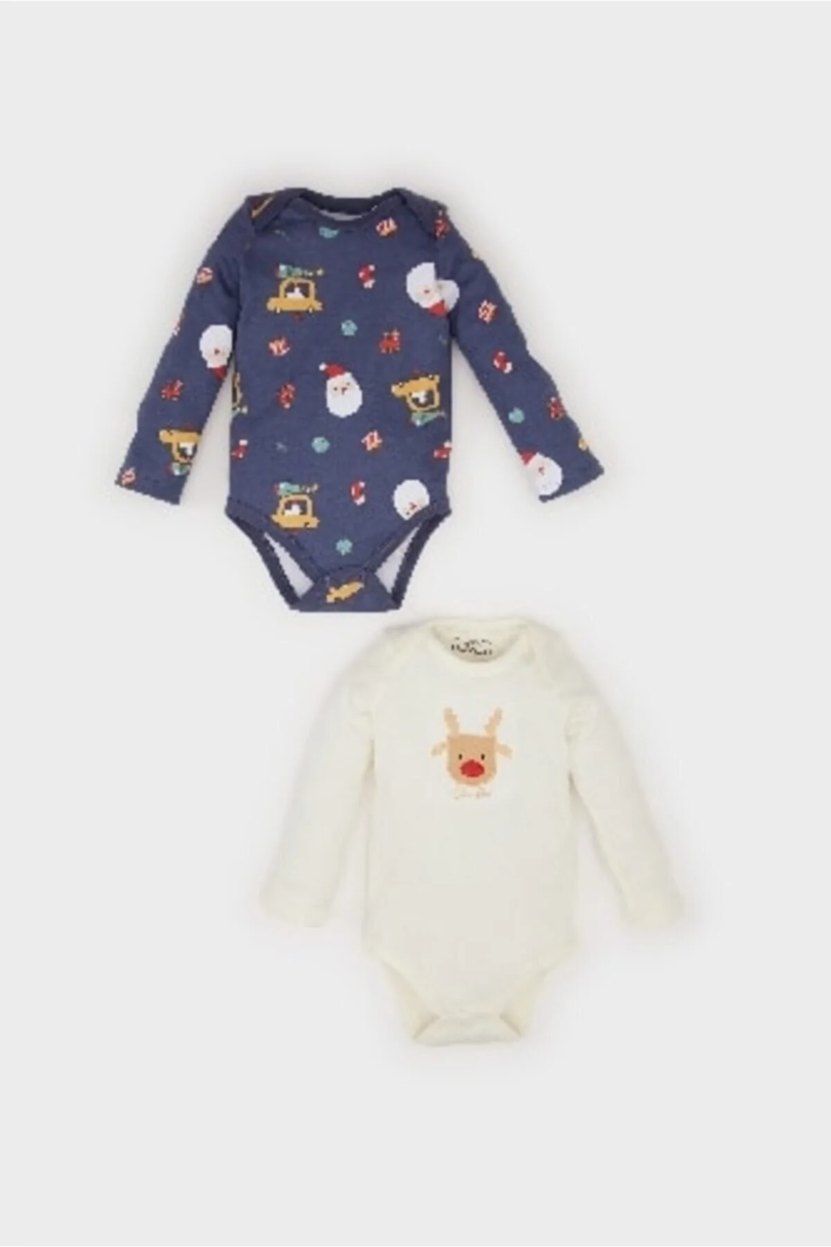 Bild von DeFacto Zweiteiliges Body-set Für Babys Mit Neujahrsmotiv – Umschlagkragen, Lange Ärmel, Druckknöpfe D6504a524wn für Herren - 6–9 Monate