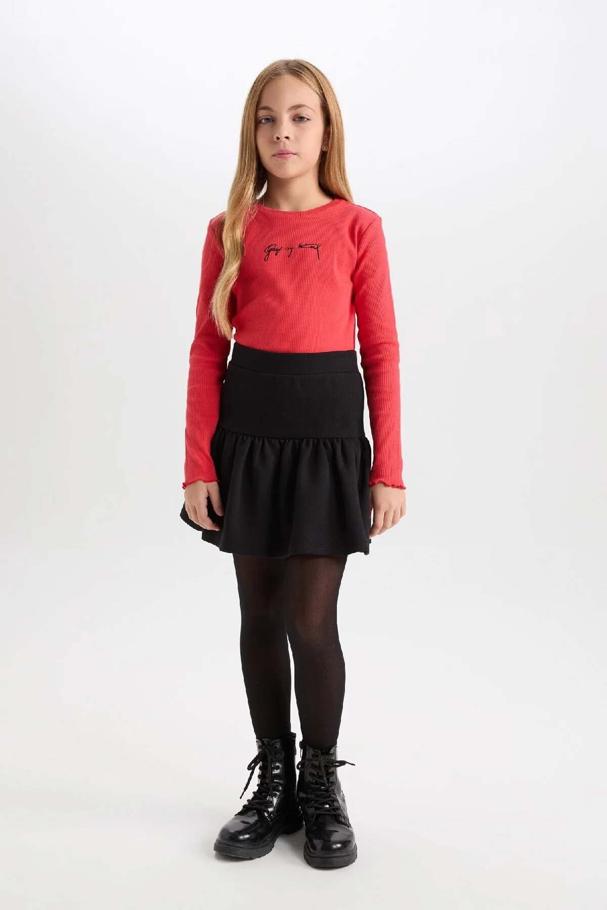 Bild von DeFacto Basic-rock Für Mädchen Mit Gerader Taille Und Elastischem Volant für Damen - 7–8 Jahre