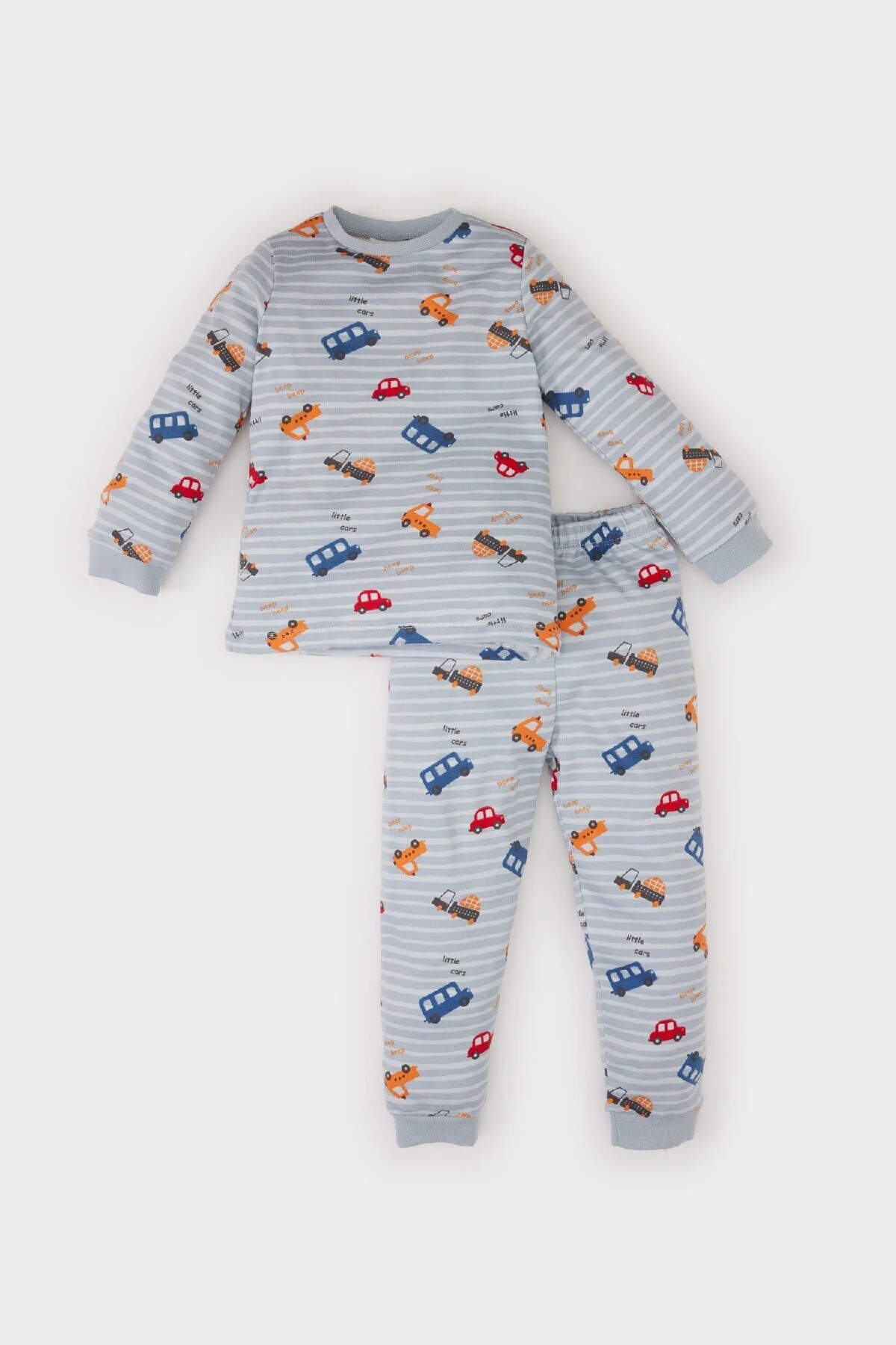 Bild von DeFacto Baby-pyjama-set Für Jungen – Rundhalsausschnitt, Autodruck, Lange Ärmel, Elastische Taille, Langer Boden D7154a524 für Herren - 6–9 Monate