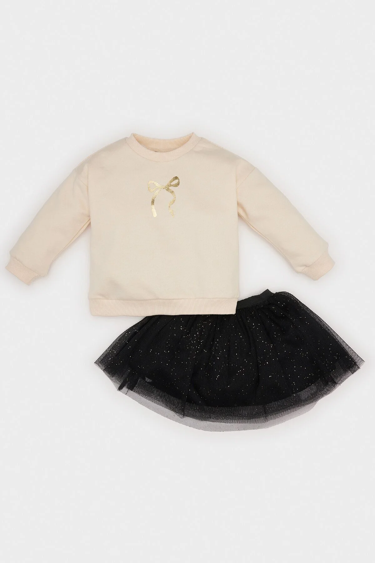 Bild von DeFacto Glänzend Bedrucktes Sweatshirt Und Tutu-rock Für Babys – Rundhalsausschnitt D7255a524wn für Damen - 3–4 Jahre