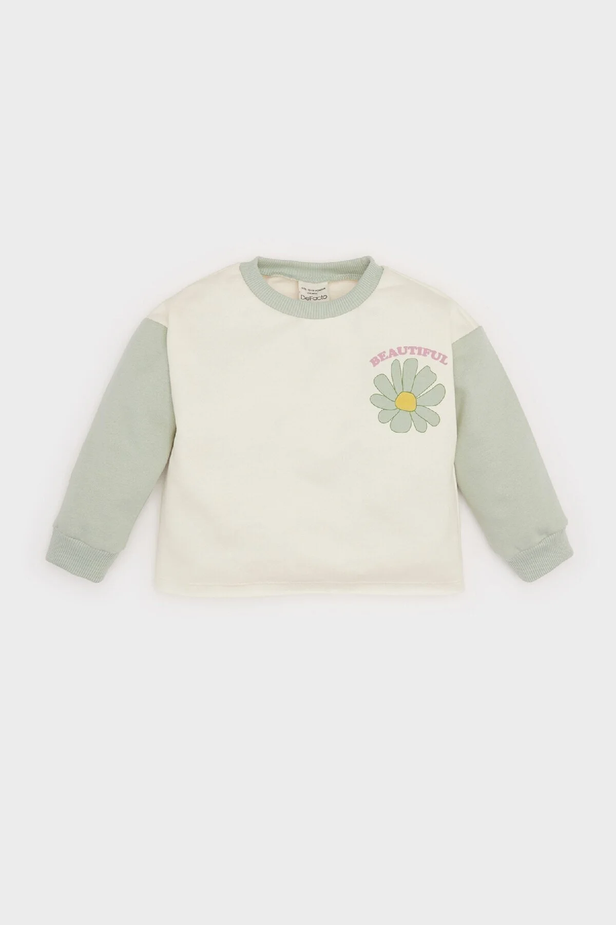 Bild von DeFacto Baby-mädchen-sweatshirt Mit Rundhalsausschnitt, Blumenmuster Und Weichen Federn für Damen - 18–24 Monate