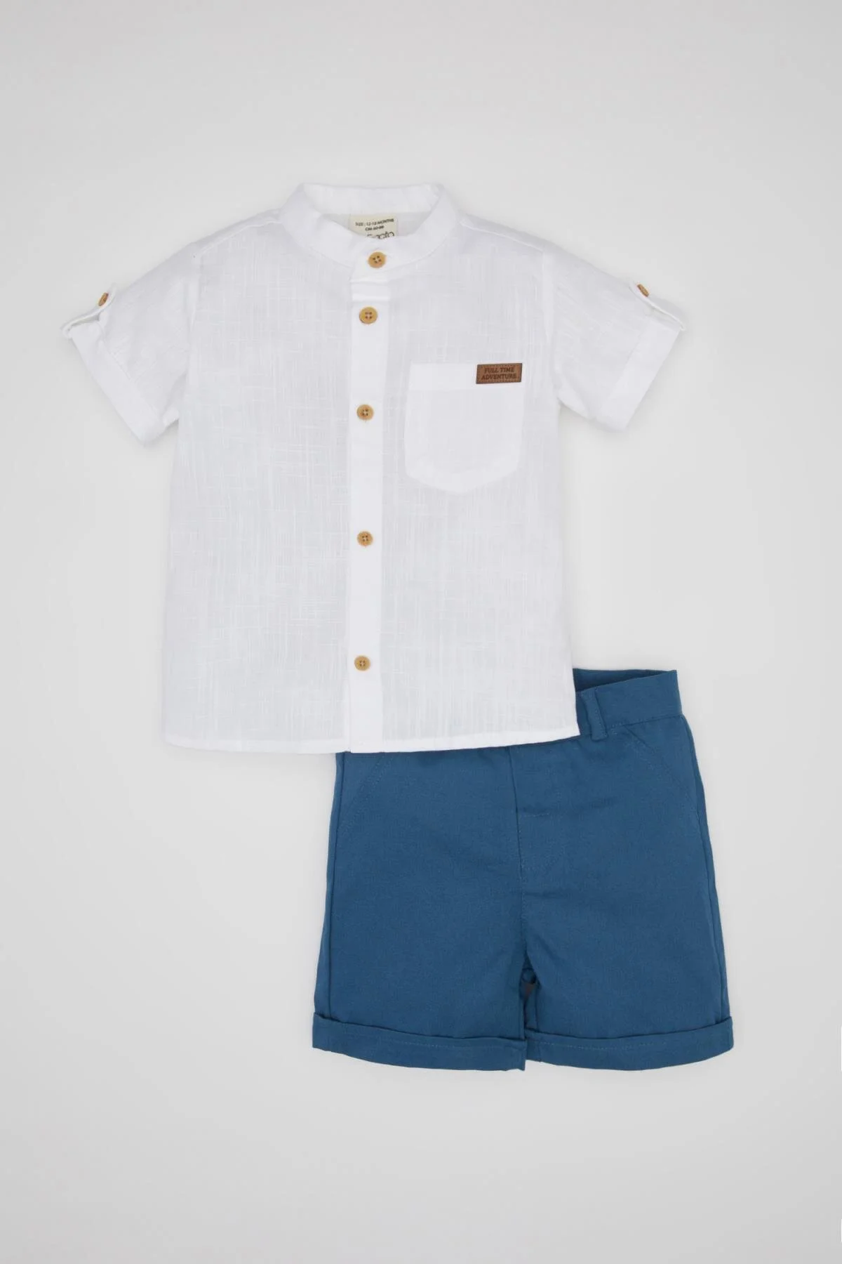 Bild von DeFacto 2-teiliges Set Für Babys – Kurzärmliges Hemd Und Shorts Aus Popeline Mit Flammenmuster B8081a524sm für Herren - 3–4 Jahre