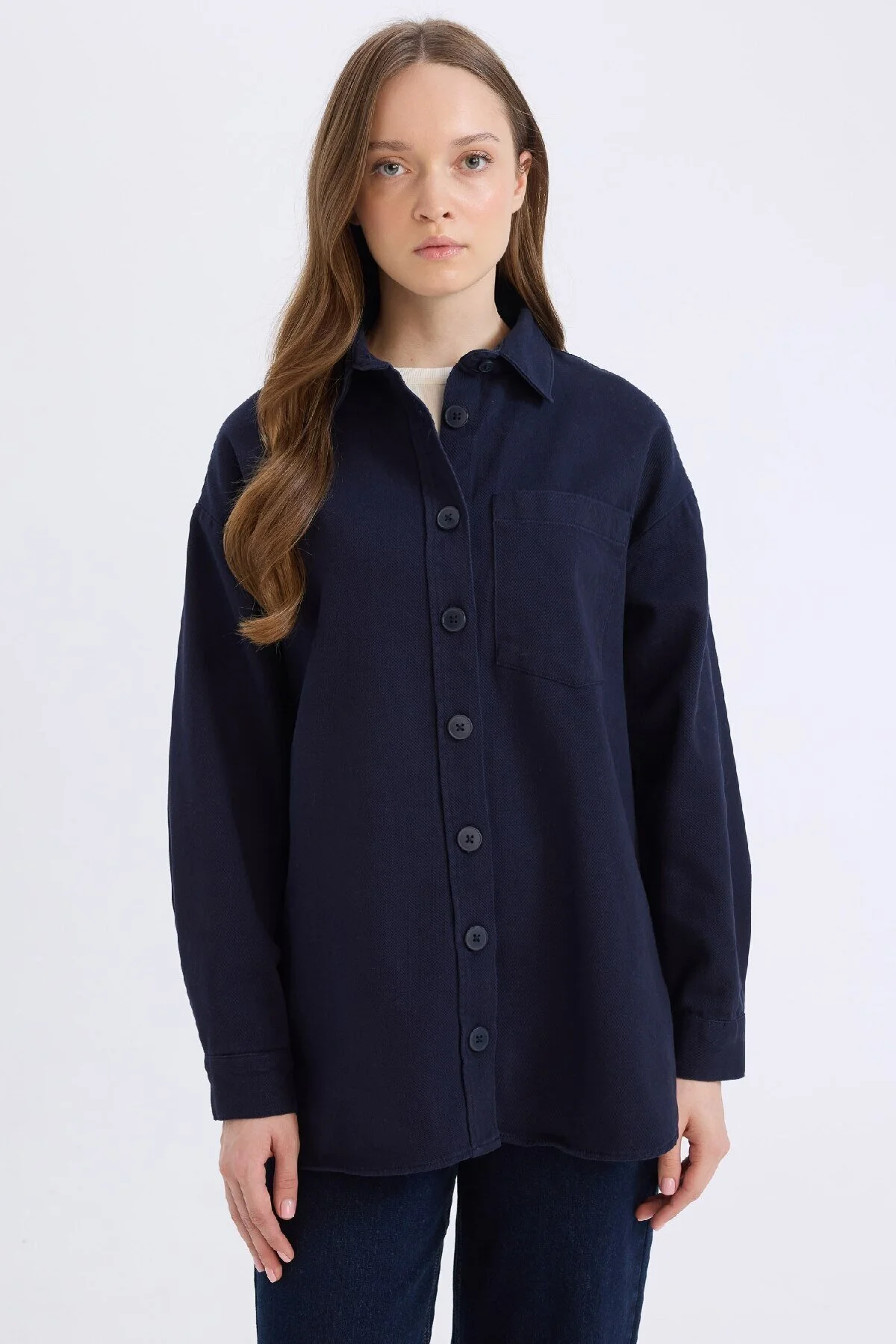 Bild von DeFacto Relax Fit Basic Straight Gabardine Langarmshirt Tunika - 2XL