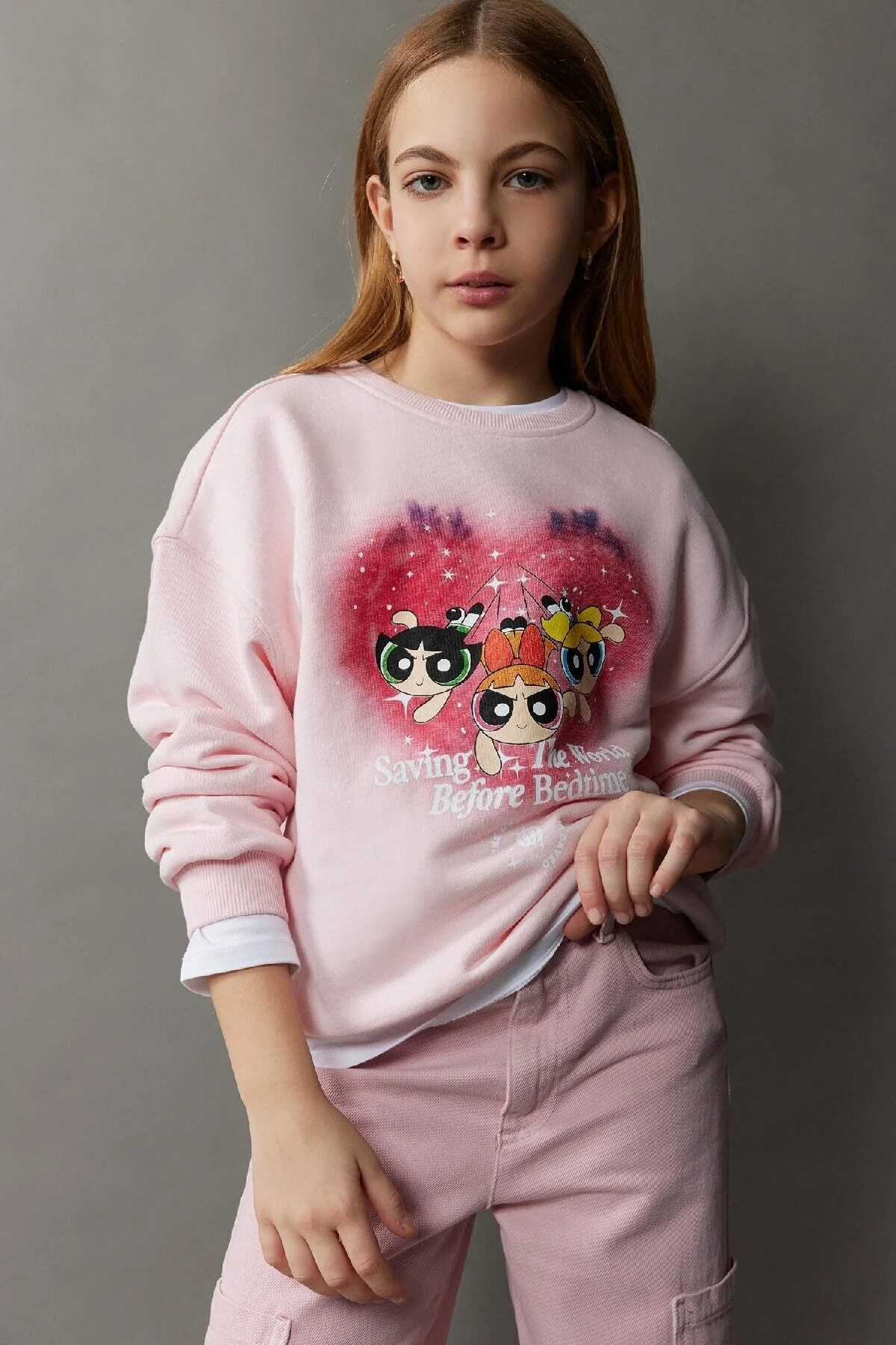 Bild von DeFacto Sweatshirt Rosa Relaxed Fit für Damen - 9–10 Jahre