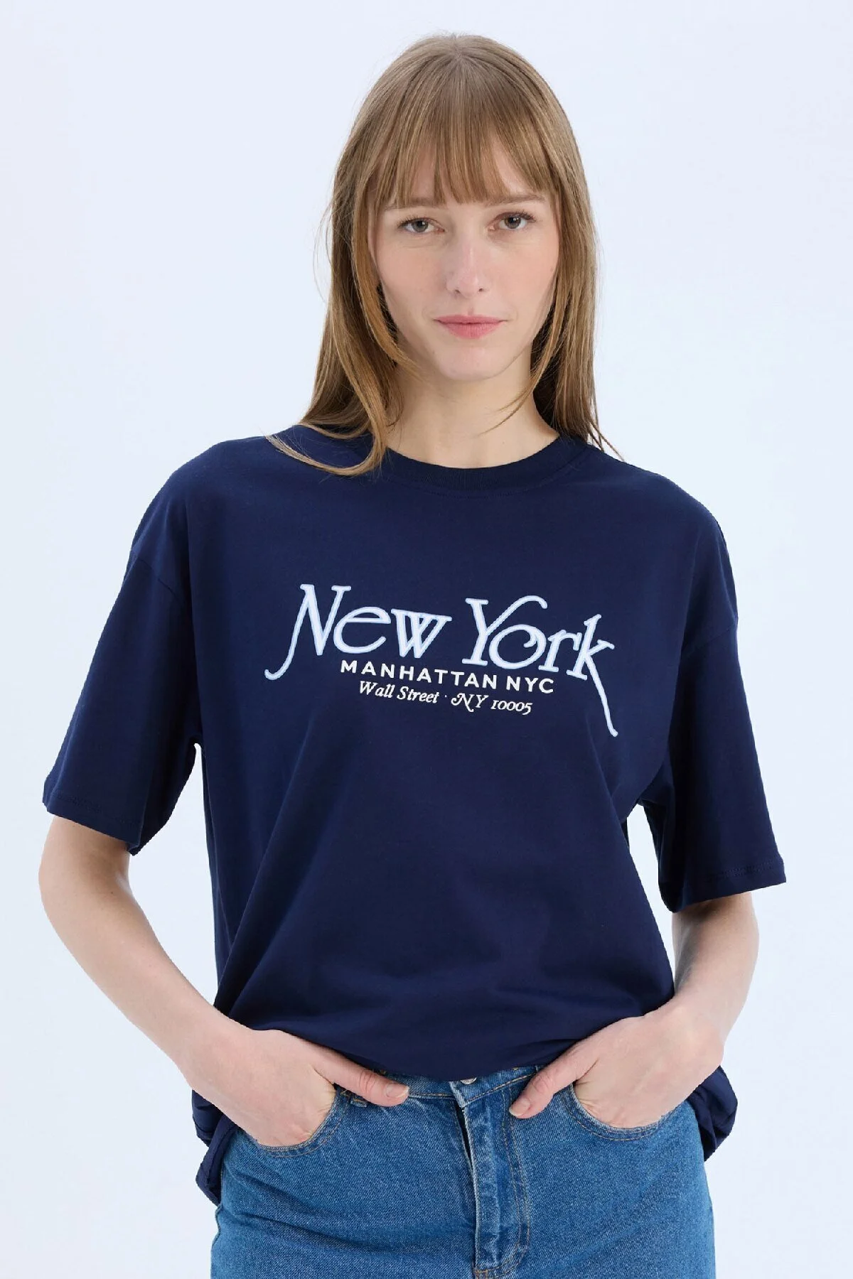 Bild von DeFacto Übergroßes, Geräumiges, Bedrucktes Kurzarm-t-shirt Mit Rundhalsausschnitt E5057ax25sp für Damen - XL