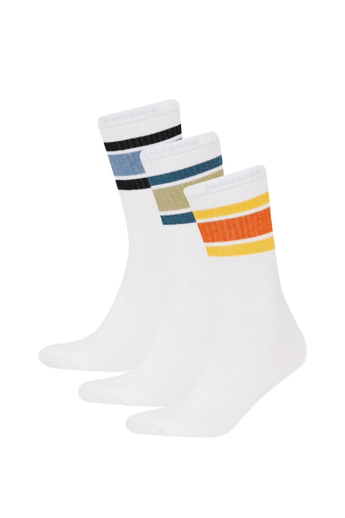Bild von DeFacto Bequeme Elastische 3-teilige Lange Baumwollsocken D9644axns für Herren - One Size