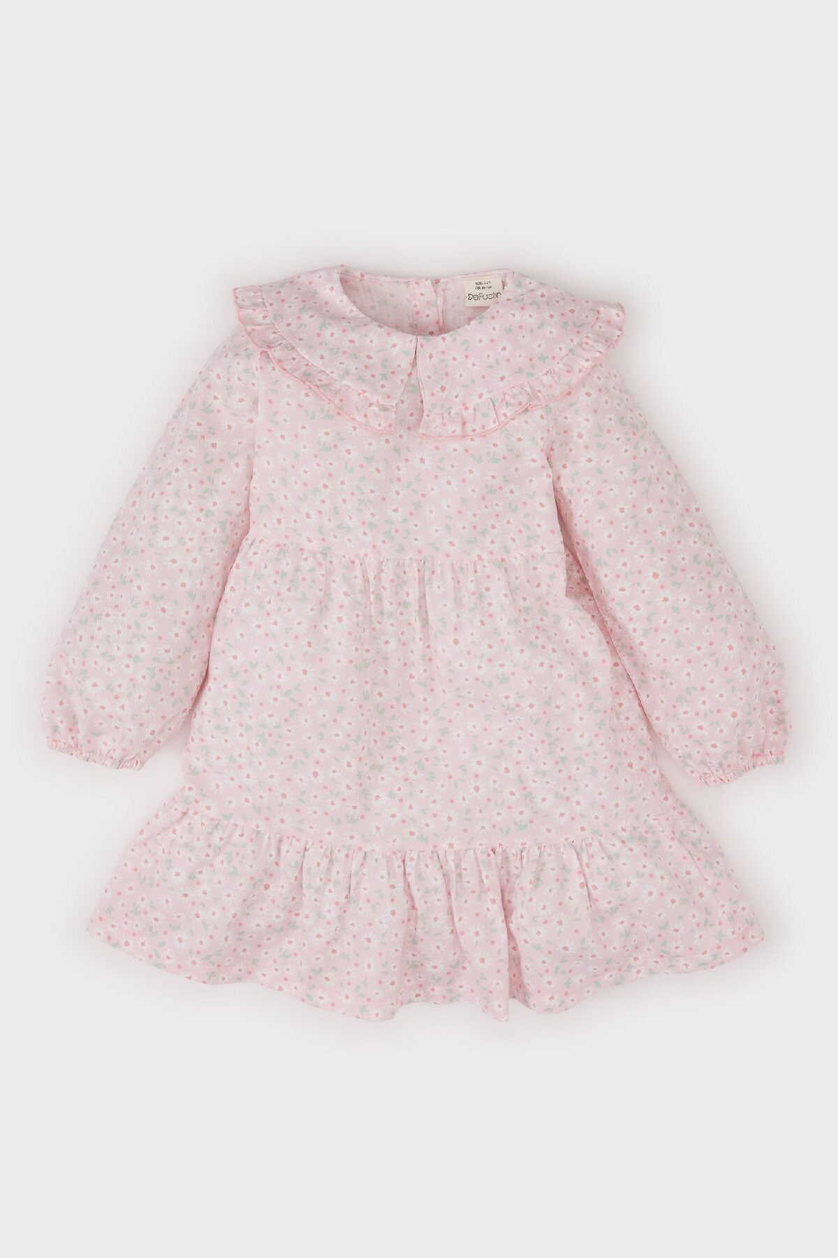 Bild von DeFacto Baby-mädchen-langarm-twill-kleid Mit Großem Kragen Und Blumenmuster für Damen - 12–18 Monate