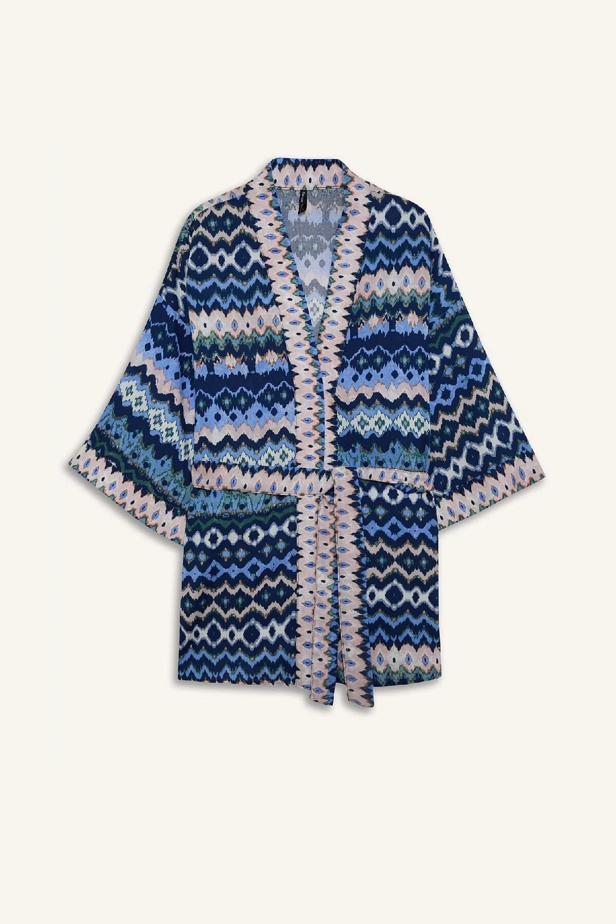 Bild von DeFacto Relax Fit Gemusterter Kimono Mit Gürtel D5443ax25sp für Damen - 2XL