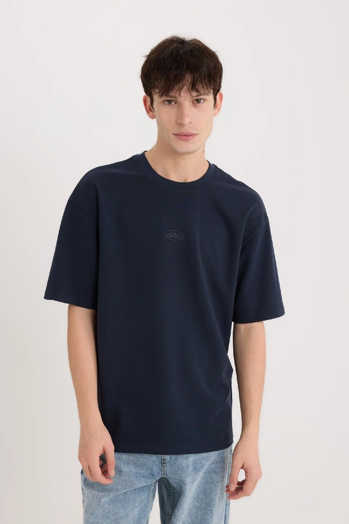 Bild von DeFacto Boxy Fit Rundhalsausschnitt Bedrucktes Kurzarm-t-shirt Aus Schwerem Stoff für Herren - M