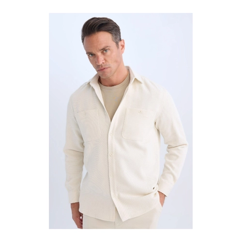 Bild von DeFacto Relax Fit Langarmshirt Aus Flanell Mit Polokragen für Herren - S