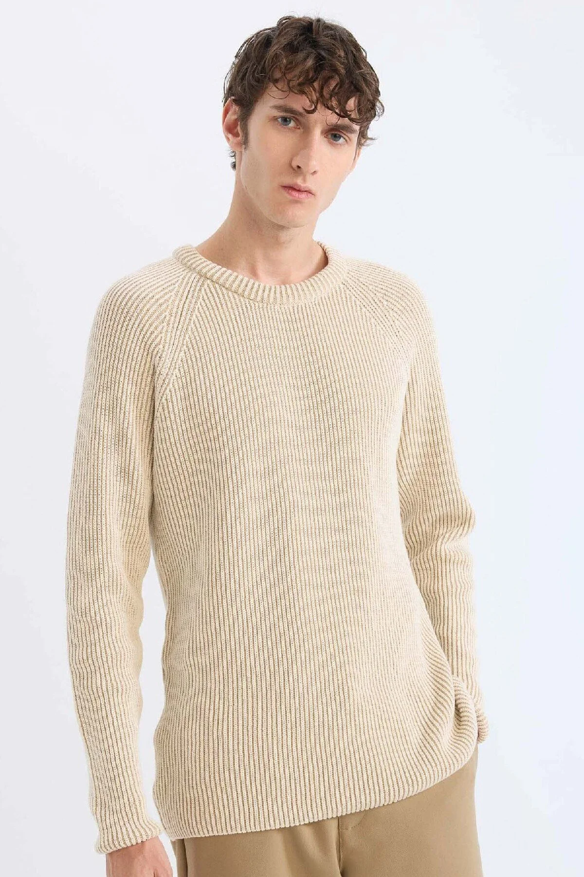 Bild von DeFacto Standard-fit-strickpullover Mit Rundhalsausschnitt für Herren - M