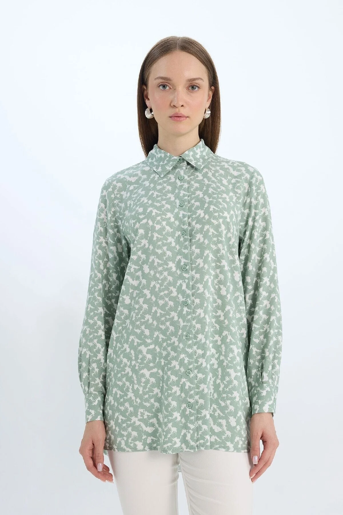 Bild von DeFacto Gemustertes, Langärmliges Tunika-shirt Mit Normaler Passform – für Damen - 2XL