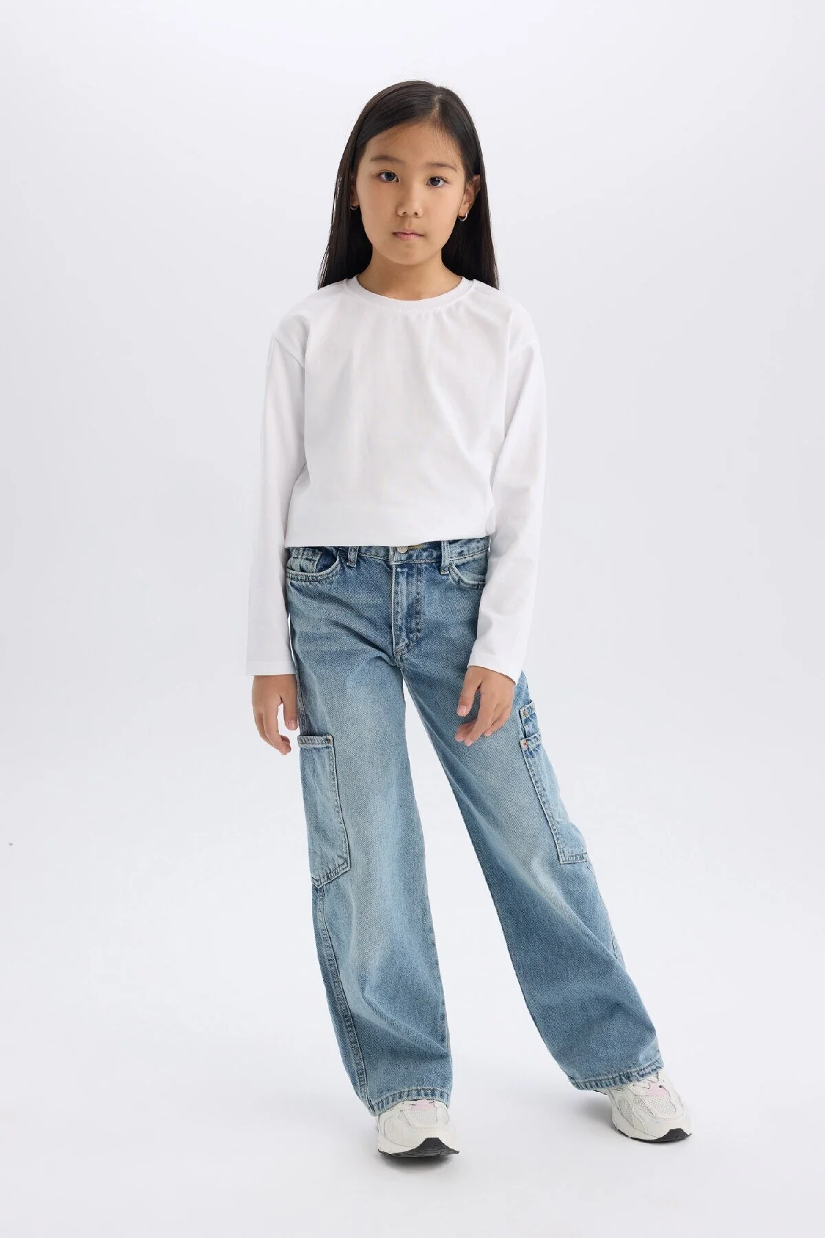 Bild von DeFacto Cargo-jeanshose Mit Weitem Bein Für Mädchen für Damen - 7–8 Jahre