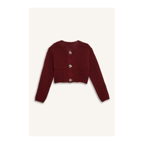 Bild von DeFacto Relax Fit Strickjacke für Damen - Burgundy