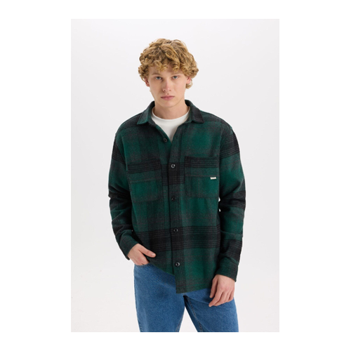 Bild von DeFacto Relax Fit Checked Lumberjack Langarmhemdjacke für Herren - M