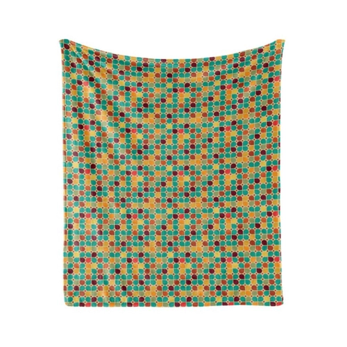 Bild von Wohndecke Gemütlicher Plüsch für den Innen- und Außenbereich, Abakuhaus, Retro Tupfen mit Petals