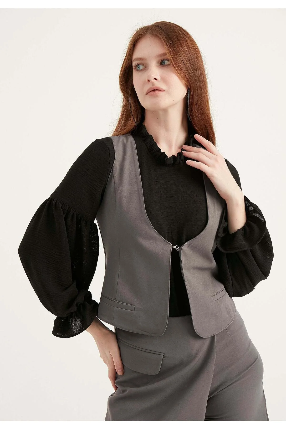 Bild von CEF Tekstil Kurze Weste Mit Taschen für Damen - XL