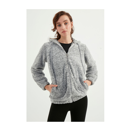 Bild von TBN Plüsch-Sweatshirt mit Kapuze für Damen - S