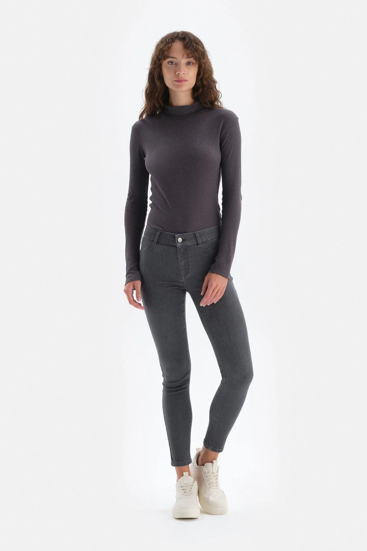 Bild von Dagi Anthrazitfarbene Jeans-push-up-leggings für Damen - L