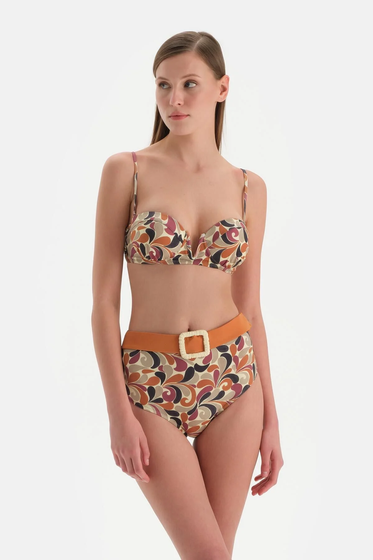 Bild von Dagi Braune Bikinihose Mit Hoher Taille für Damen - 42