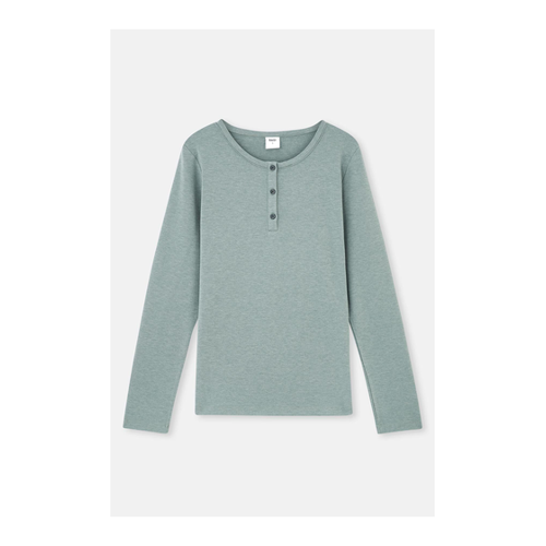 Bild von Dagi Everfresh – Grünes T-shirt Mit Halber Knopfleiste für Damen - S