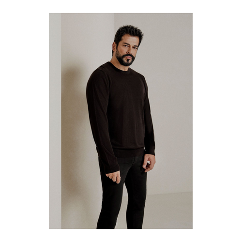 Bild von Stylischer und bequemer schwarzer Anti-Pilling Strickpullover für Herren