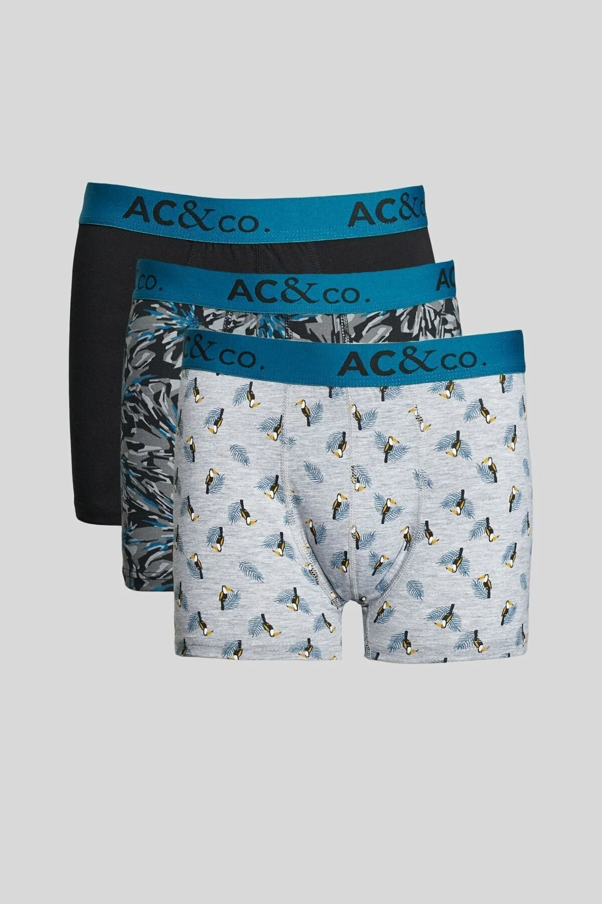 Bild von AC&Co / Altınyıldız Classics 3er-pack Flexible Boxershorts Aus Baumwolle In Schwarz-grün für Herren - XL