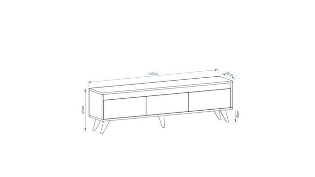 Bild von Skye Decor TV-Schrank 100% MELAMINE COATED PARTICLE BOARD, 45 cm x 30 cm x 150 cm S1113
