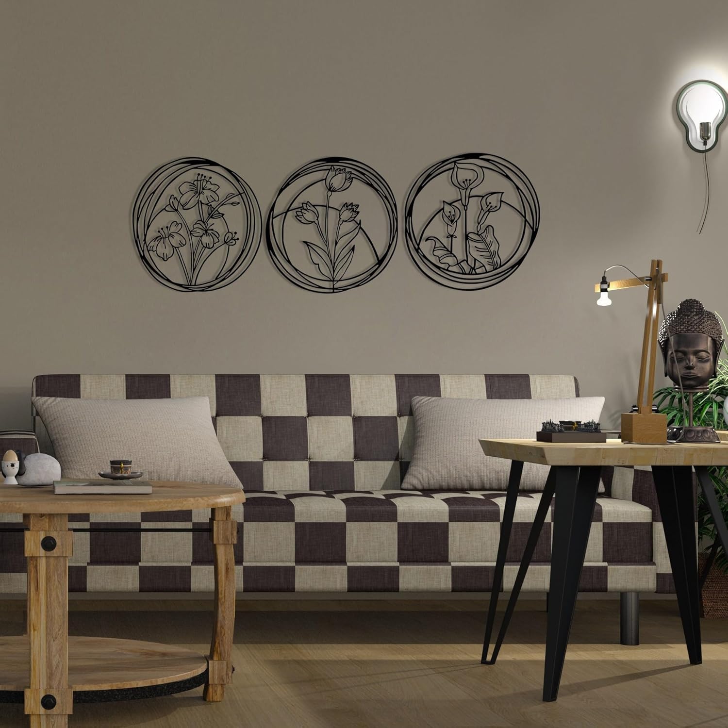 Bild von Stylish Black Decorative Metal Wall Accessory, 146 x 49 cm | 100% Metal, 1.2mm Thickness | Perfect for Modern Home Decor & Office Spaces